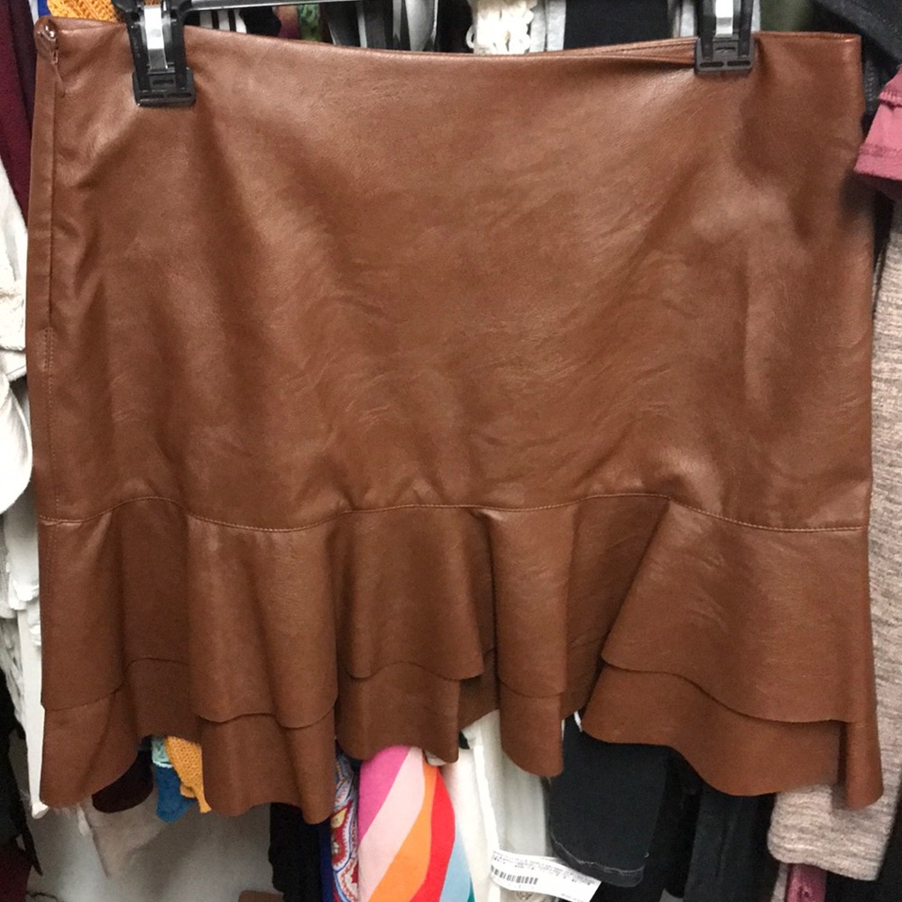 Faux leather skirt
